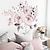 billige Vægklistermærker-wallsticker akvarel pink blomst blomst og blad hjemmebaggrund dekoration aftagelig ny wallsticker