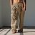 abordables Pantalon en coton et lin pour hommes-Homme Rétro Vintage Ethnique Sunfire Pantalon en lin Pantalon Taille médiale Extérieur Usage quotidien Vêtement de rue Automne hiver Standard