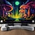 cheap Blacklight Tapestries-Psychedelic Blacklight Tapestry UV Reactive Glow in the Dark Trippy Mushroom Misty Nature Landscape Hanging Tapestry Wall Art Mural for Living Room Bedroom