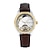 お買い得  機械式腕時計-レディース腕時計発光スケルトン機械式時計女性男性ムーンフェイズラインストーンアナログレザー自動腕時計ユニセックス