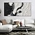 cheap Abstract Paintings-Handmade Oil Paintings Canvas Wall Art Decoration Black And White Minimalism Abstract Thick Oil Knife Drawing for Home Decor Rolled Frameless Unstretched Painting