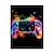 olcso Rajzfilm nyomatok-fali művészet vászon színes neon gamer kontroller nyomatok és poszterek képek dekoratív szövetfestés nappaliba képek keret nélkül