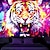 economico Arazzi Blacklight-arazzo a luce nera reattivo ai raggi UV che brilla al buio festa fluorescente tigre al neon animale psichedelico trippy nebbioso appeso arazzo arte murale per soggiorno camera da letto