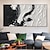 cheap Abstract Paintings-Handmade Oil Paintings Canvas Wall Art Decoration Black And White Minimalism Abstract Thick Oil Knife Drawing for Home Decor Rolled Frameless Unstretched Painting