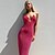 cheap Historical &amp; Vintage Costumes-Retro Vintage Sexy Y2K Hot Pink Dress Bodycorn Women&#039;s Masquerade Party Dress