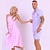 cheap Movie &amp; TV Theme Costumes-Movie Doll Outfits Pink Plaid Dress Hawaiian Shirt Shorts Men&#039;s Women&#039;s Couple&#039;s Cosplay Costume Halloween Carnival Masquerade Beach Vacation