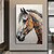 זול ציורי בעלי חיים-אמנות קיר מצוירת ביד סוס ציור שמן בעלי חיים ציור שמן מרקם ציור אבסטרקט עיצוב חדש בד אמנות קיר ציור בד לסלון חדר שינה קישוט הבית מוכן לתלייה או קנבס