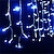 abordables Tiras de Luces LED-3.5m 4m 5m cadena de luces 24v bajo voltaje cortina impermeable al aire libre luz tira de hielo luz decoración de fiesta luz patio cerca llena de estrellas control intermitente de 8 modos 1 juego