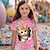 Недорогие 3d футболки для девочек-Футболка с 3d котом для девочек, розовая, с коротким рукавом, с 3D принтом, летняя, активная, модная, милая, из полиэстера, для детей от 3 до 12 лет, с круглым вырезом, на открытом воздухе, на каждый