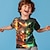 olcso fiú 3D-s pólók-Fiú 3D Farkas Póló Ing Rövid ujjú 3D nyomtatás Nyár Aktív Sportok Divat Poliészter Gyerekek 3-12 év Terített nyak Szabadtéri Hétköznapi Napi Normál