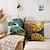 olcso virágos és növényi stílusban-4 dobható párnahuzat nyitott ágak és laza levelek fehérnemű négyzet dekoratív dobás párnahuzatok kanapé párnahuzatok kültéri párna kanapé kanapéágy szék arany