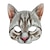 tanie rekwizyty do fotobudki-karnawałowa kula do makijażu z nadrukiem cyfrowym maska zwierzęca dla kota