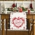 olcso Asztali díszterítők-Valentin-napi asztali futó ünnepi asztali futó szezonális parasztházi zsákvászon asztalterítő házassági évfordulóhoz otthoni konyha vacsoraasztal parti dekoráció