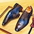 levne Pánské oxfordky-pánské společenské boty hnědá modrá italská kůže pohodlné protiskluzové šněrování