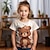levne dívčí 3D trička-Dívčí 3D Komiks Medvěd Košilky Košile Krátký rukáv 3D tisk Léto Aktivní Módní Roztomilý Polyester Děti 3-12 let Tričkový Venkovní Ležérní Denní Běžný