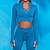 cheap Women&#039;s Sportswear-Women&#039;s Tracksuit Yoga Suit Solid Color Yoga Fitness 2 Piece Thumbhole Black White Blue Standing Collar High Elasticity Spring &amp;  Fall