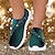 cheap Graphic Print Shoes-Women&#039;s Sneakers Slip-Ons Print Shoes Glitter Crystal Sequined Jeweled Plus Size Party Outdoor Daily 3D Rhinestone Sparkling Glitter Flat Heel Fashion Sporty Casual Tissage Volant Dark Grey Dark Red