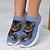 olcso Grafikus nyomtatott cipő-Női Tornacipők Slip-Ons Nyomtatási cipők Nyomtatási cipő Flyknit cipő Szabadtéri Napi Cica 3D Lapos Divat Alkalmi Repülő szövés Rózsaszín Tengerészkék Világoskék