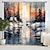 cheap Curtains &amp; Drapes-2PCS Landscape Painting Series Curtains 3D Digital Printing Fabric Curtains Window Screens