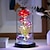 olcso Dekoratív fények-romantikus led rózsa pillangós lámpa üvegkupolában - tökéletes lakberendezés és ajándék esküvőkre, születésnapokra, Valentin-napra és anyák napjára (az elem nem tartozék)
