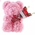 baratos Decoração de casa-dia de pelúcia rosa flor eterna presente de aniversário do dia dos namorados para namorada urso rosa com flor presente flor
