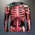 voordelige 3D-T-shirts voor heren-Grafisch Doodskoppen Coole schedels Skelet Dagelijks Ontwerper Buiten Voor heren 3D-afdrukken Grappige T-shirts Feest Casual Feestdagen T-shirt Zwart Rood Paars Lange mouw Strakke ronde hals Overhemd