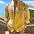 billiga Hawaiiskjorta för män-alla hjärtans dag blommig casual herrskjorta dagligt slitage gå ut helgen våren&amp;amp; sommar stående krage långärmad gul, blå s, m, l slub