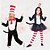 billiga Film- och TV-kostymer-Katten i hatten Katt Cosplay-kostym Pojkar Flickor Film-cosplay Animé Flickor Pojkar Halloween Maskerad Trikot / Onesie Klänning Hatt
