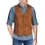 cheap Historical &amp; Vintage Costumes-Retro Vintage Vest Waistcoat West Cowboy Men&#039;s Solid Color V Neck Vest