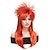 abordables Pelucas para disfraz-peluca diva rock peluca sintética recta asimétrica peluca larga a1 pelo sintético mujer cosplay suave fiesta rojo