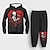 cheap Boy&#039;s 3D Sets-Valentines Boys 3D Skull Heart Hoodie &amp; Sweatpants Set Long Sleeve 3D Printing Spring Fall Active Fashion Cool Polyester Kids 3-12 Years Hooded Outdoor Street Vacation Regular Fit