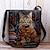 cheap Graphic Print Bags-Women&#039;s Crossbody Bag Shoulder Bag Fluffy Bag Polyester Shopping Daily Holiday Print Large Capacity Lightweight Durable Cat Yellow Red Blue