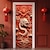 Недорогие Дверные чехлы-Китайский Новый год дракон дверные покрытия дверной гобелен дверной занавес украшение фон дверной баннер для входной двери фермерский дом праздничный декор для вечеринки