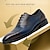 billige Oxfordsko til mænd-mænds kjole sko brun blå italiensk læder behagelig skridsikker snørebånd
