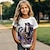 Недорогие 3d футболки для девочек-Девочки 3D Лошадь Футболка Рубашка С короткими рукавами 3D печать Лето Активный Мода Симпатичные Стиль Полиэстер Дети 3-12 лет Вырез под горло на открытом воздухе Повседневные Стандартный