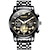 preiswerte Quarz-Uhren-OLEVS Herren Quarz uhr Luxus Sport Geschäftlich Armbanduhr leuchtend Chronograph WASSERDICHT Weltzeit Stehlen Beobachten