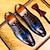 levne Pánské oxfordky-pánské společenské boty hnědá modrá italská kůže pohodlné protiskluzové šněrování