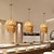 abordables Lustres style lanterne-Luminaire suspendu en rotin et paille de ferme, lampes suspendues romantiques et rustiques en rotin tissé, abat-jour en osier, panier antique personnalisé, luminaires pour chambre à coucher, balcon,
