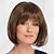 cheap Older Wigs-Chin-Length Bob Wig with Natural Looking Crown and Flirty Bangs/Multi-tonal Shades of Blonde Silver Brown and Red