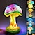 preiswerte Tischlampe-Pilz-Tischlampe, simuliertes Buntglas-Nachtlicht, dekorative Nachttischlampe aus böhmischem Harz, für Schlafzimmer, Wohnzimmer, Heimbüro, Deko-Geschenk