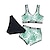 cheap Swimwear-Kids Girls&#039; Swimsuit Outdoor Graphic Fashion Bathing Suits 7-13 Years Summer Light Green