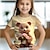 ieftine tricouri 3d fete-Fete 3D Desene Animate Urs Tricou Cămașă Manșon scurt Tipărire 3D Vară Activ Modă Drăguţ Poliester Copii 3-12 ani Stil Nautic În aer liber Casual Zilnic Fit regulat
