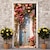 Недорогие Дверные чехлы-весенние цветочные дверные покрытия фреска декор дверной гобелен дверной занавес украшение фон дверной баннер съемный для входной двери в помещении и на открытом воздухе украшение для дома, комнаты,