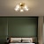 ieftine Design Glob-Plafoniera modernă cu montare încastrabilă auriu alamă antică 6 lumini candelabru glob de sticlă de la mijlocul secolului de cupru pandantiv pentru sufragerie dormitor sufragerie bucătărie
