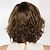 halpa vanhempi peruukki-Synteettiset peruukit Kihara Otsatukalla Koneella valmistettu Peruukki Lyhyt A1 Synteettiset hiukset Naisten Pehmeä Muoti Helppo kantaa Tummanruskea