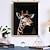 cheap Posters with Hangers-Giraffe Graffiti  Picture Posters With Hanger Wall Art Canvas Prints Painting Home Decoration Dcor Rolled Canvas No Frame