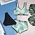 baratos Roupa de natação-Infantil Para Meninas roupa de banho Ao ar livre Gráfico Moda Fatos de banho 7-13 anos Verão Verde Claro