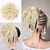 Χαμηλού Κόστους Σινιόν-ατημέλητος κότσος μαλλιά scrunchie φτιαγμένα updo εξτένσιον μαλλιών με ελαστικό λάστιχο κότσος μαλλιών σγουρά κυματιστά μαλλιά κομμάτι συνθετικό σινιόν για γυναίκες κορίτσια