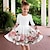 cheap Girl&#039;s 3D Dresses-Girls&#039; 3D Floral Rose Dress Long Sleeve 3D Print Spring Fall Sports &amp; Outdoor Daily Holiday Cute Casual Beautiful Kids 3-12 Years Casual Dress A Line Dress Above Knee Polyester Regular Fit