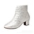 cheap Latin Shoes-Women&#039;s Latin Shoes Modern Shoes Dance Boots Performance Wedding Party Evening Velvet Floral Bootie Fashion Party / Evening Stylish Pattern / Print Thick Heel Round Toe Lace-up Adults&#039; White